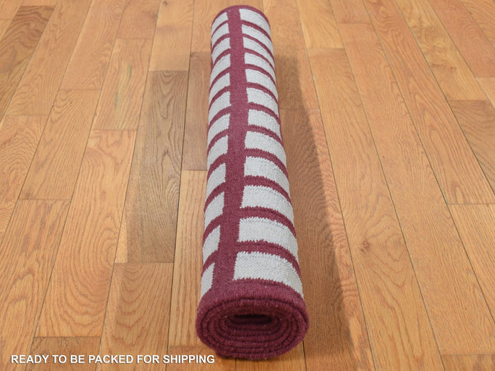 4'0" x 6'2" New Hand Woven Red Wool Rectangle Oriental Rug - MOA10287854