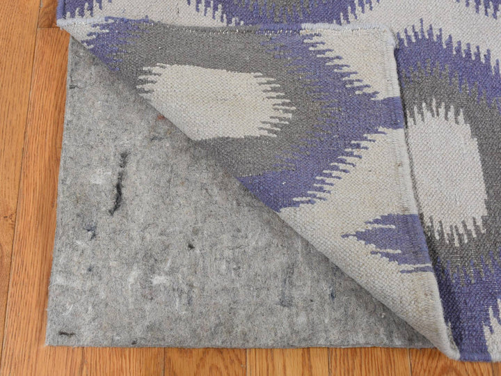8'10" x 12'2" New Hand Woven Blue Wool Rectangle Oriental Rug - MOA10287860