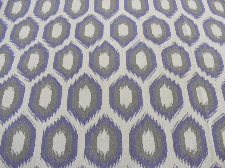 8'10" x 12'2" New Hand Woven Blue Wool Rectangle Oriental Rug - MOA10287860