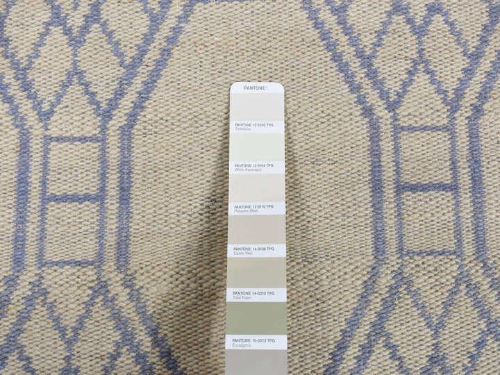 9'8" x 9'8" New Hand Woven Ivory Wool Round Oriental Rug - MOA10287862