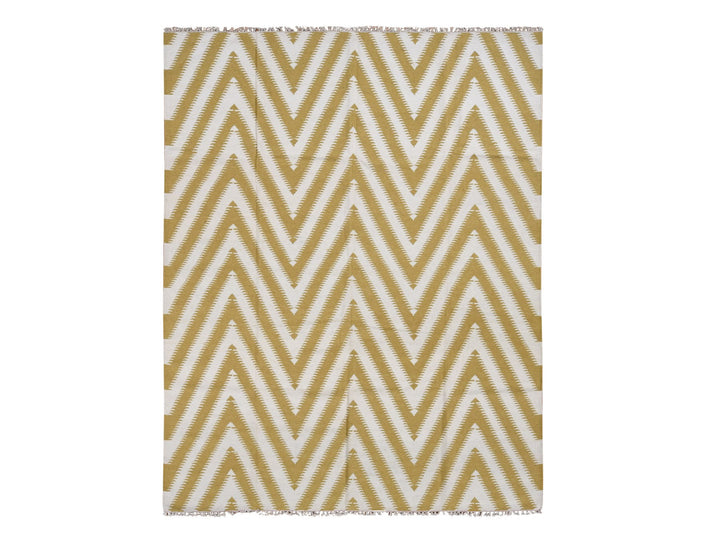 8'0" x 10'0" New Hand Woven Yellow Wool Rectangle Oriental Rug - MOA10287882
