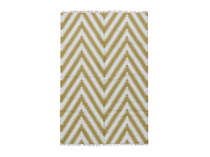 5'0" x 8'0" New Hand Woven Yellow Wool Rectangle Oriental Rug - MOA10287888