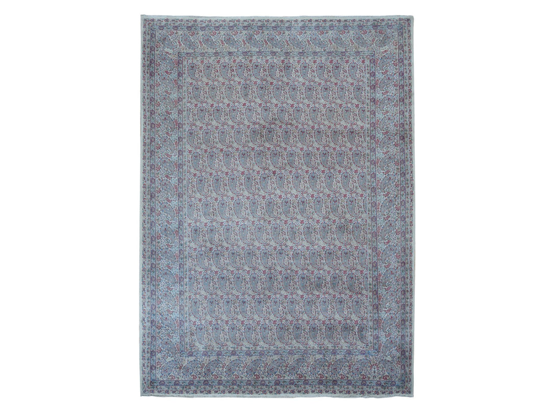 8'9" x 12'1" Vintage Hand Knotted Ivory Wool Rectangle Oriental Rug - MOA10287897