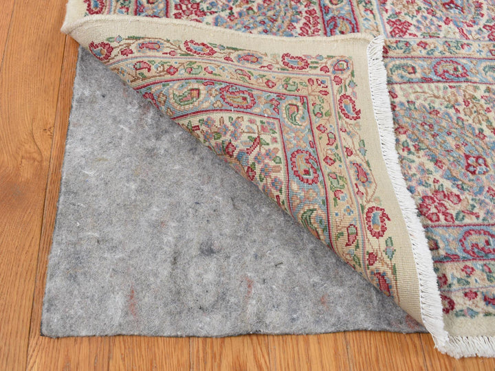 8'9" x 12'1" Vintage Hand Knotted Ivory Wool Rectangle Oriental Rug - MOA10287897