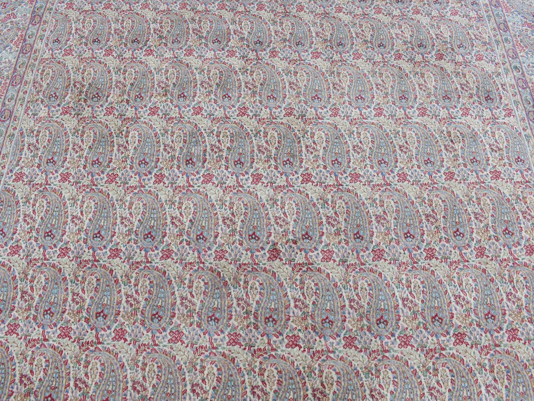 8'9" x 12'1" Vintage Hand Knotted Ivory Wool Rectangle Oriental Rug - MOA10287897