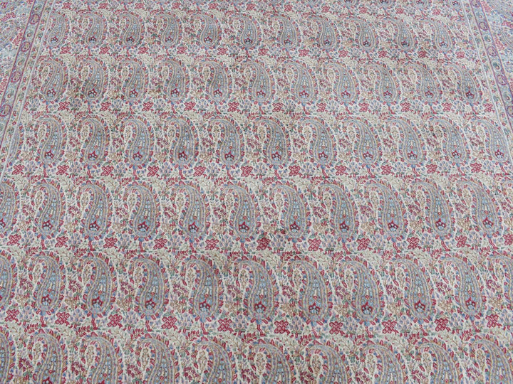 8'9" x 12'1" Vintage Hand Knotted Ivory Wool Rectangle Oriental Rug - MOA10287897