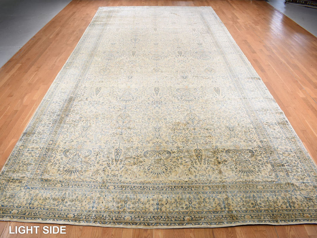 10'8" x 20'5" Vintage Hand Knotted Brown Wool Runner Oriental Rug - MOA10287903