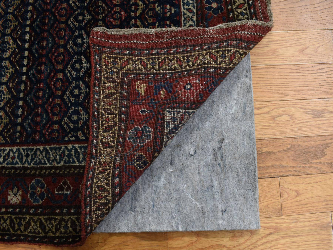 3'7" x 16'6" Vintage Hand Knotted Blue Wool Runner Oriental Rug - MOA10287914
