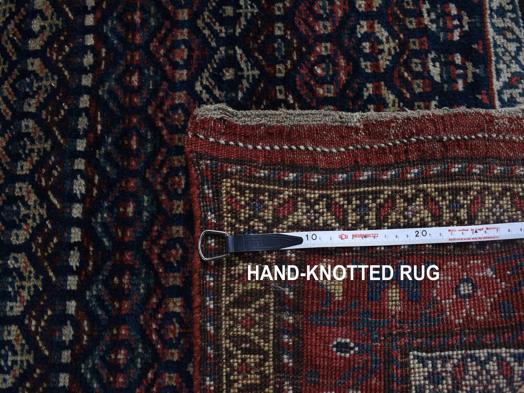 3'7" x 16'6" Vintage Hand Knotted Blue Wool Runner Oriental Rug - MOA10287914