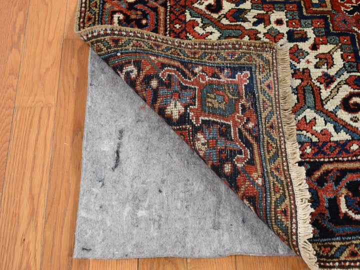 4'9" x 5'10" Vintage Hand Knotted Red Wool Rectangle Oriental Rug - MOA10287915