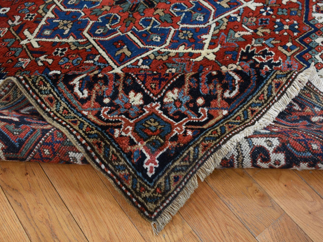 4'9" x 5'10" Vintage Hand Knotted Red Wool Rectangle Oriental Rug - MOA10287915