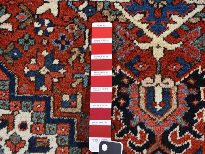 4'9" x 5'10" Vintage Hand Knotted Red Wool Rectangle Oriental Rug - MOA10287915
