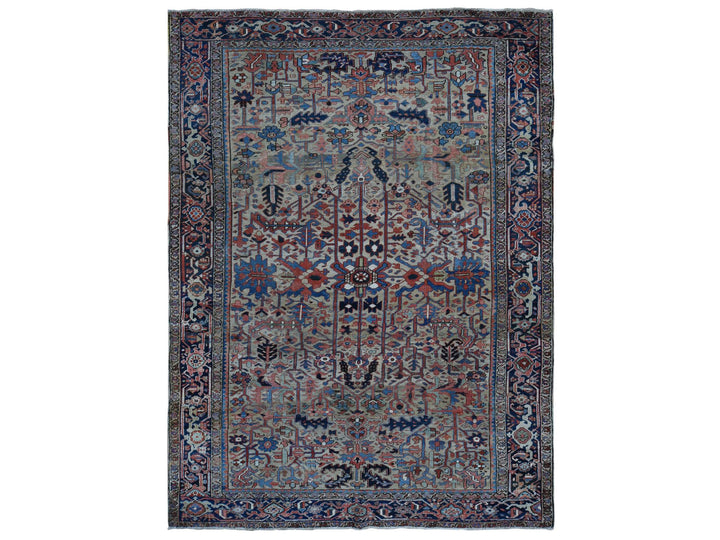 9'3" x 12'4" Vintage Hand Knotted Beige Wool Rectangle Oriental Rug - MOA10287918