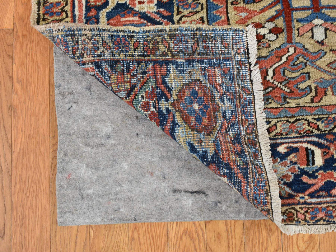 9'3" x 12'4" Vintage Hand Knotted Beige Wool Rectangle Oriental Rug - MOA10287918