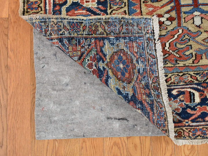 9'3" x 12'4" Vintage Hand Knotted Beige Wool Rectangle Oriental Rug - MOA10287918