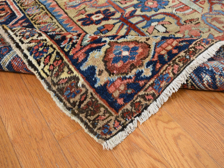 9'3" x 12'4" Vintage Hand Knotted Beige Wool Rectangle Oriental Rug - MOA10287918
