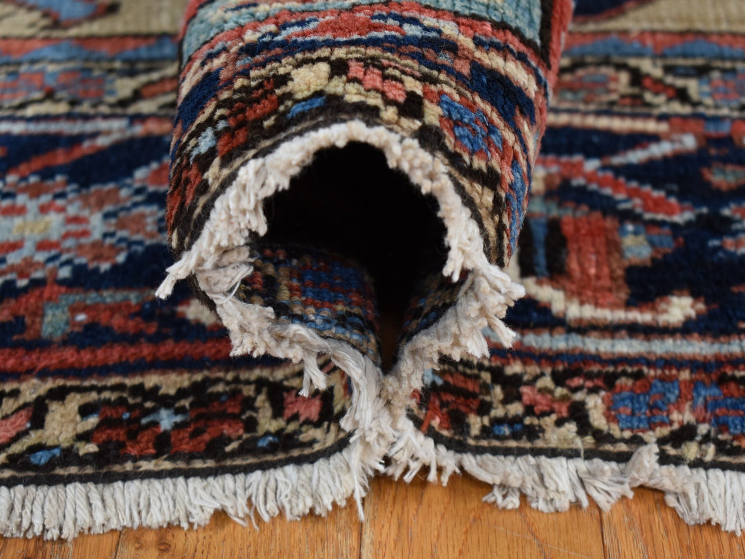 9'3" x 12'4" Vintage Hand Knotted Beige Wool Rectangle Oriental Rug - MOA10287918