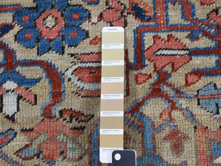 9'3" x 12'4" Vintage Hand Knotted Beige Wool Rectangle Oriental Rug - MOA10287918