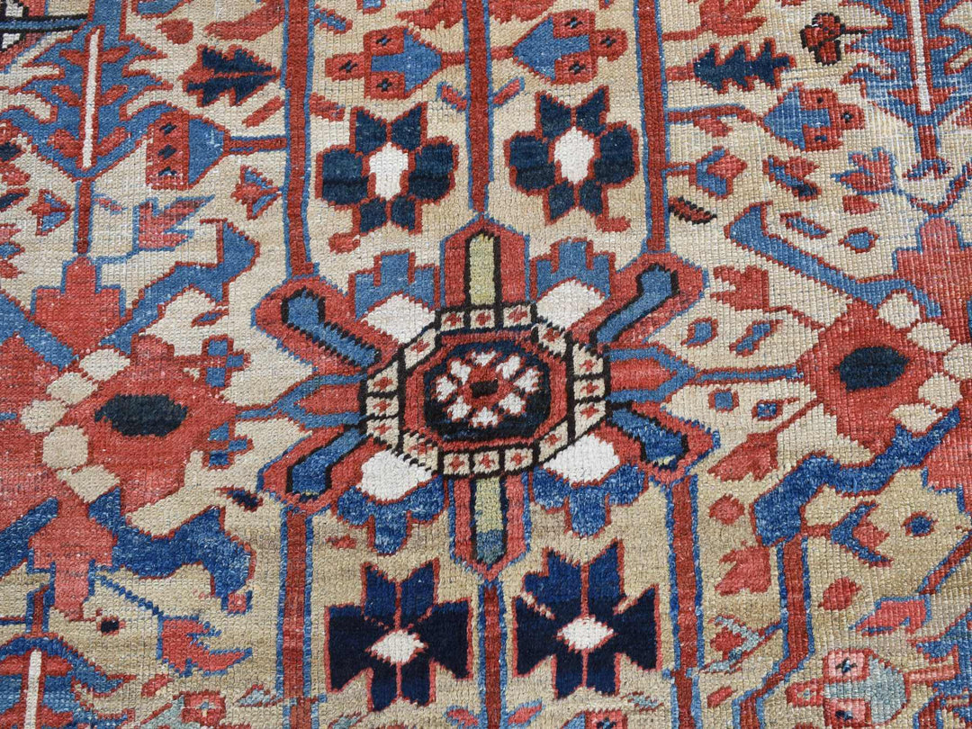 9'3" x 12'4" Vintage Hand Knotted Beige Wool Rectangle Oriental Rug - MOA10287918