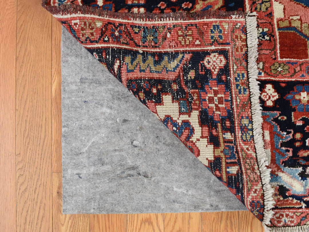 9'8" x 12'10" Vintage Hand Knotted Red Wool Rectangle Oriental Rug - MOA10287933