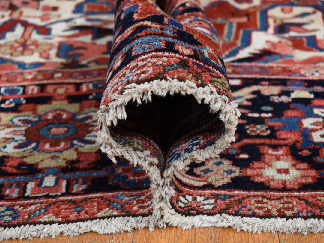 9'8" x 12'10" Vintage Hand Knotted Red Wool Rectangle Oriental Rug - MOA10287933