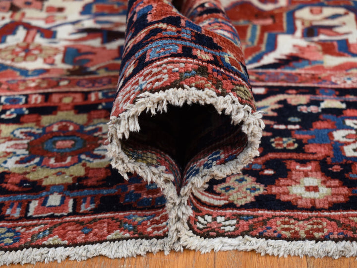 9'8" x 12'10" Vintage Hand Knotted Red Wool Rectangle Oriental Rug - MOA10287933