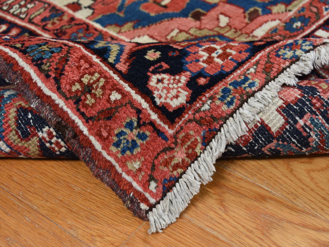 9'8" x 12'10" Vintage Hand Knotted Red Wool Rectangle Oriental Rug - MOA10287933