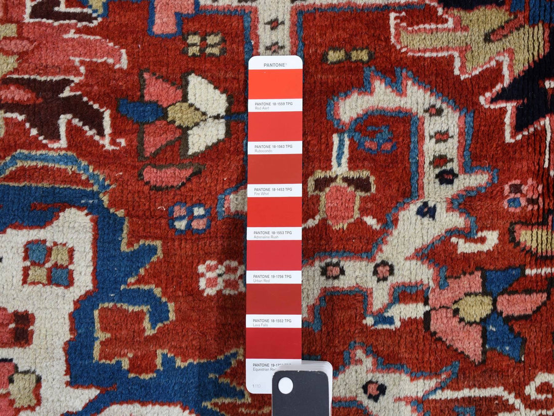 9'8" x 12'10" Vintage Hand Knotted Red Wool Rectangle Oriental Rug - MOA10287933
