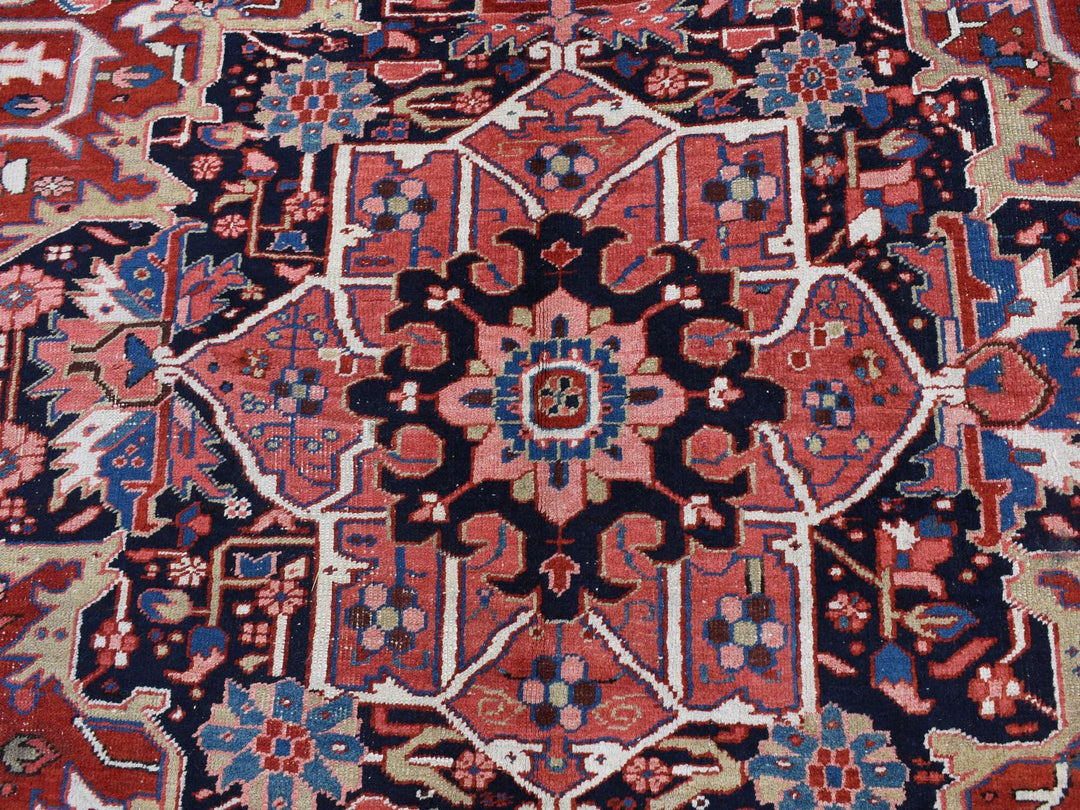 9'8" x 12'10" Vintage Hand Knotted Red Wool Rectangle Oriental Rug - MOA10287933