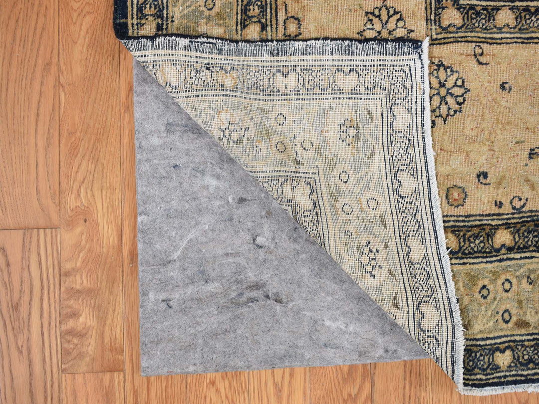 9'4" x 13'9" Vintage Hand Knotted Blue Wool Rectangle Oriental Rug - MOA10287939