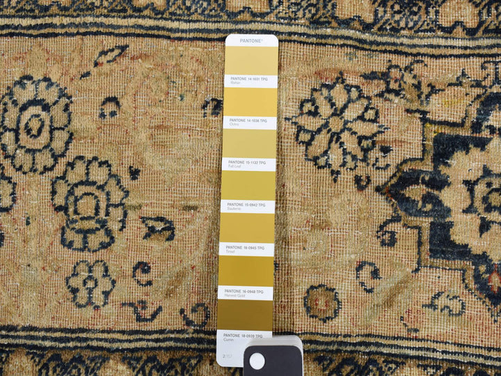 9'4" x 13'9" Vintage Hand Knotted Blue Wool Rectangle Oriental Rug - MOA10287939