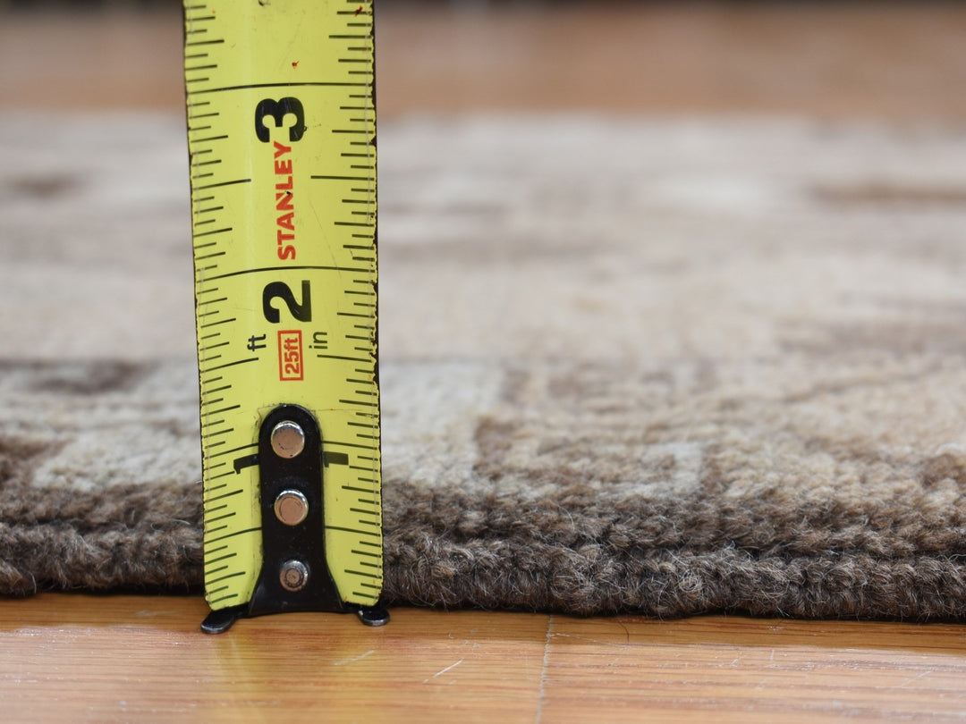2'5" x 8'0" New Hand Knotted Brown Wool Runner Oriental Rug - MOA10287955