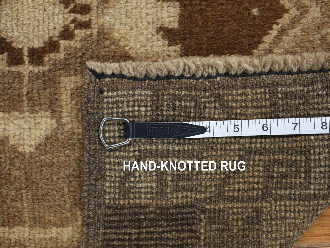 2'5" x 8'0" New Hand Knotted Brown Wool Runner Oriental Rug - MOA10287955