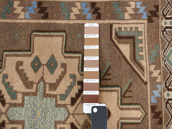 3'0" x 5'2" New Hand Knotted Brown Wool Rectangle Oriental Rug - MOA10287959