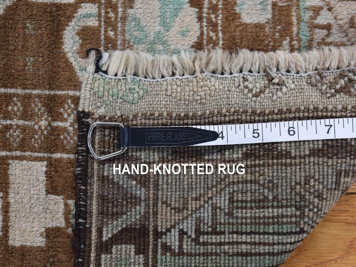 2'9" x 3'9" Vintage Hand Knotted Brown Wool Rectangle Oriental Rug - MOA10287960