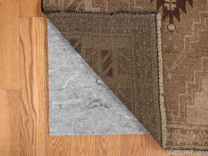 2'9" x 12'8" New Hand Knotted Brown Wool Runner Oriental Rug - MOA10287963