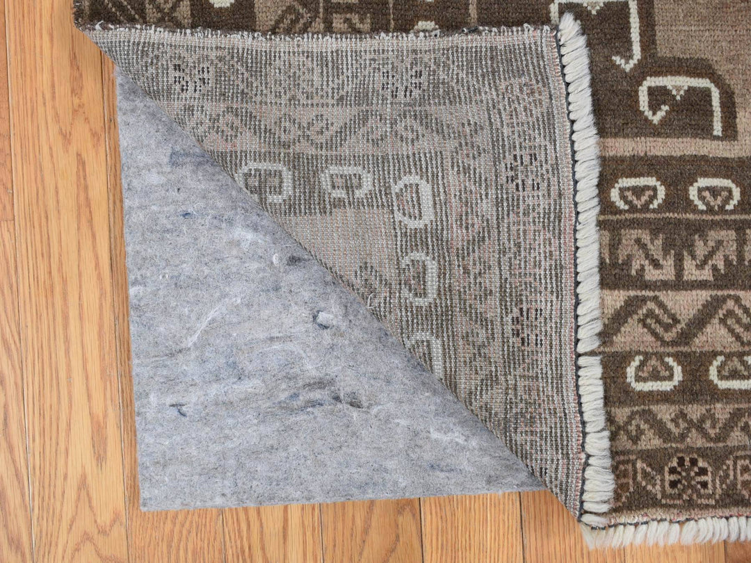 6'3" x 9'10" Vintage Hand Knotted Grey Wool Rectangle Oriental Rug - MOA10287964