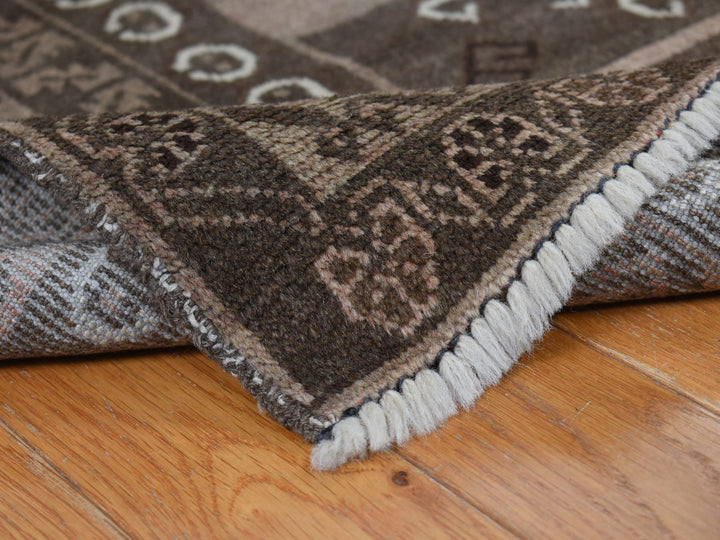 6'3" x 9'10" Vintage Hand Knotted Grey Wool Rectangle Oriental Rug - MOA10287964