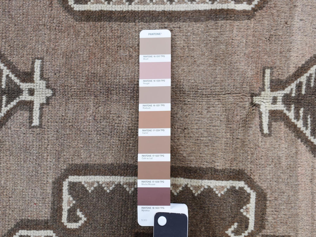 6'3" x 9'10" Vintage Hand Knotted Grey Wool Rectangle Oriental Rug - MOA10287964