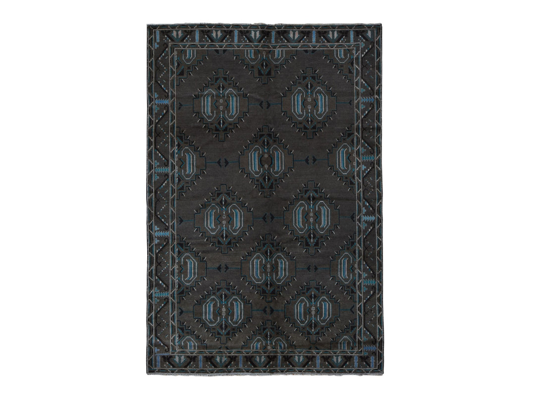 6'8" x 9'9" New Hand Knotted Brown Wool Rectangle Oriental Rug - MOA10287968