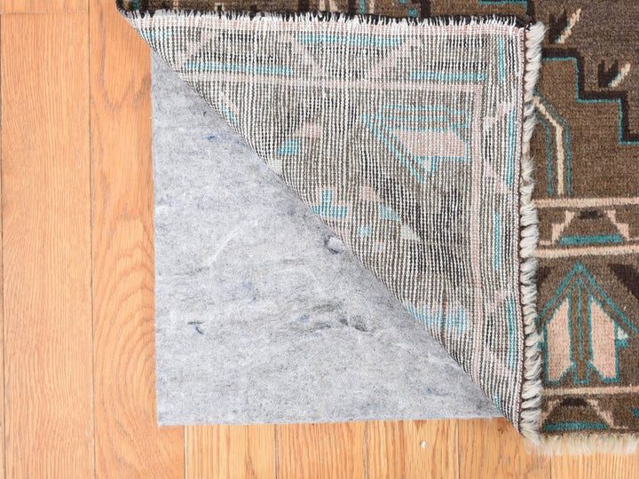 6'8" x 9'9" New Hand Knotted Brown Wool Rectangle Oriental Rug - MOA10287968