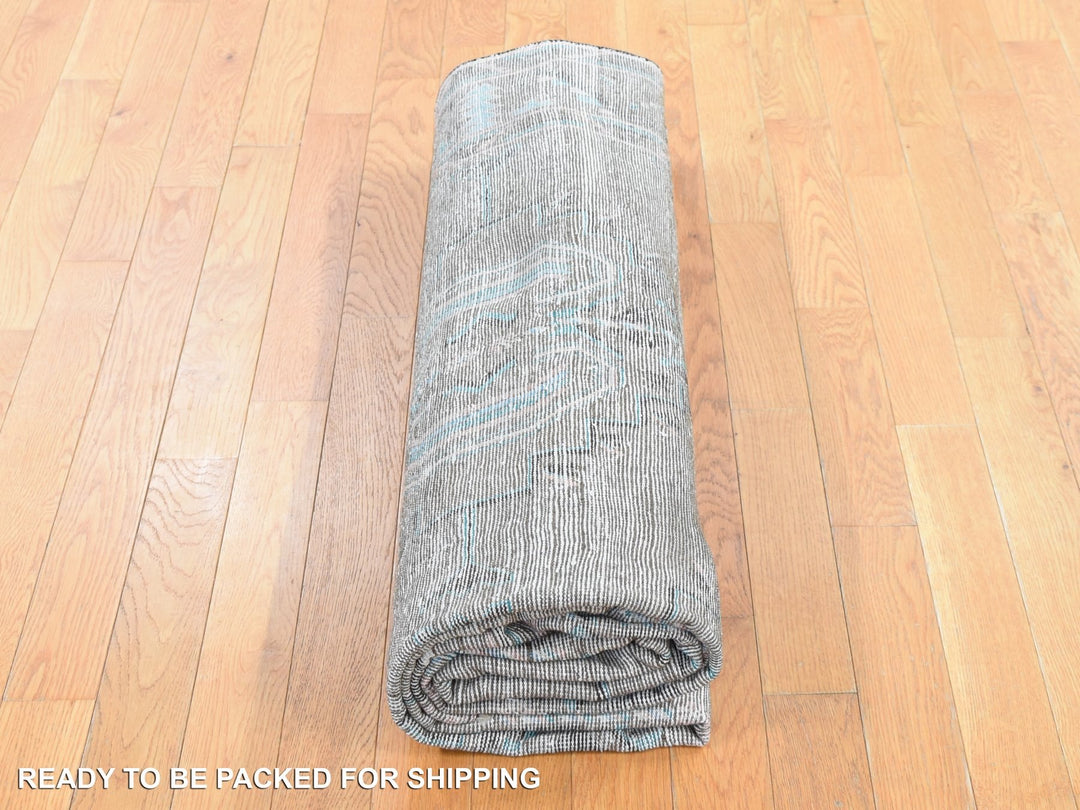 6'8" x 9'9" New Hand Knotted Brown Wool Rectangle Oriental Rug - MOA10287968