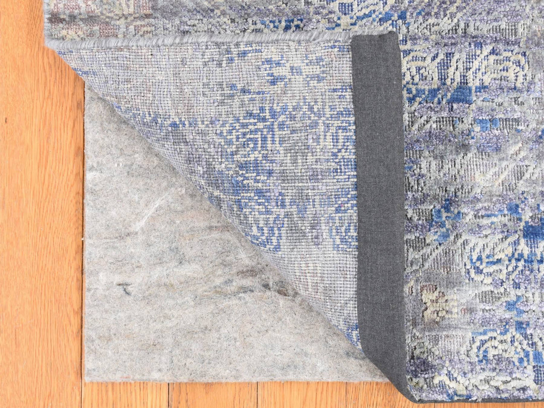 2'0" x 3'1" New Hand Knotted Blue Wool & Silk Rectangle Oriental Rug - MOA10287972