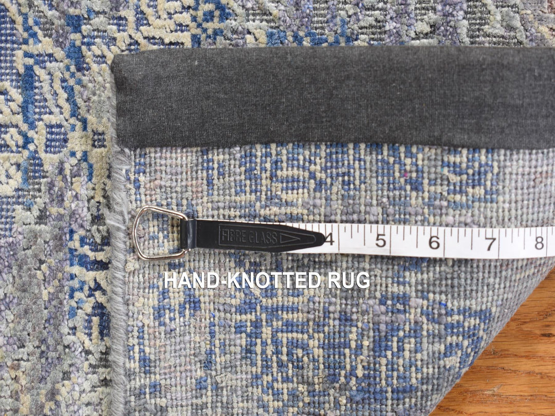 2'0" x 3'1" New Hand Knotted Blue Wool & Silk Rectangle Oriental Rug - MOA10287972