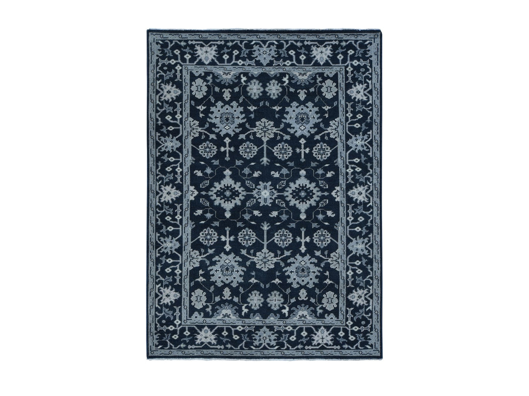 6'1" x 9'0" New Hand Knotted Green Wool Rectangle Oriental Rug - MOA10287982