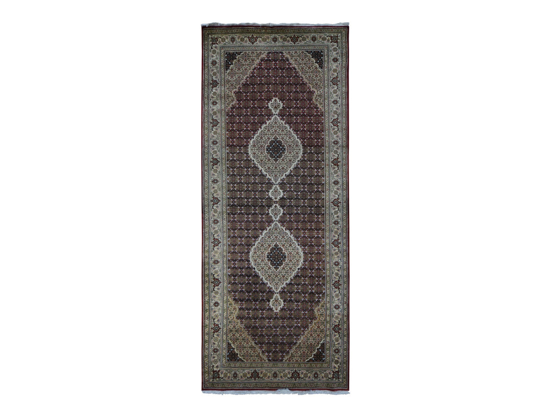 5'0" x 12'9" New Hand Knotted Red Wool Runner Oriental Rug - MOA10287985