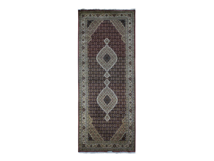 5'0" x 12'9" New Hand Knotted Red Wool Runner Oriental Rug - MOA10287985
