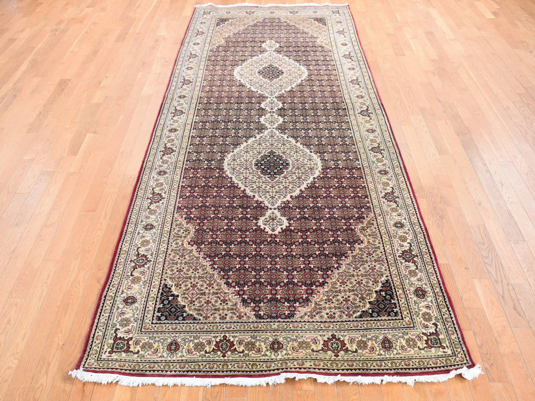 5'0" x 12'9" New Hand Knotted Red Wool Runner Oriental Rug - MOA10287985