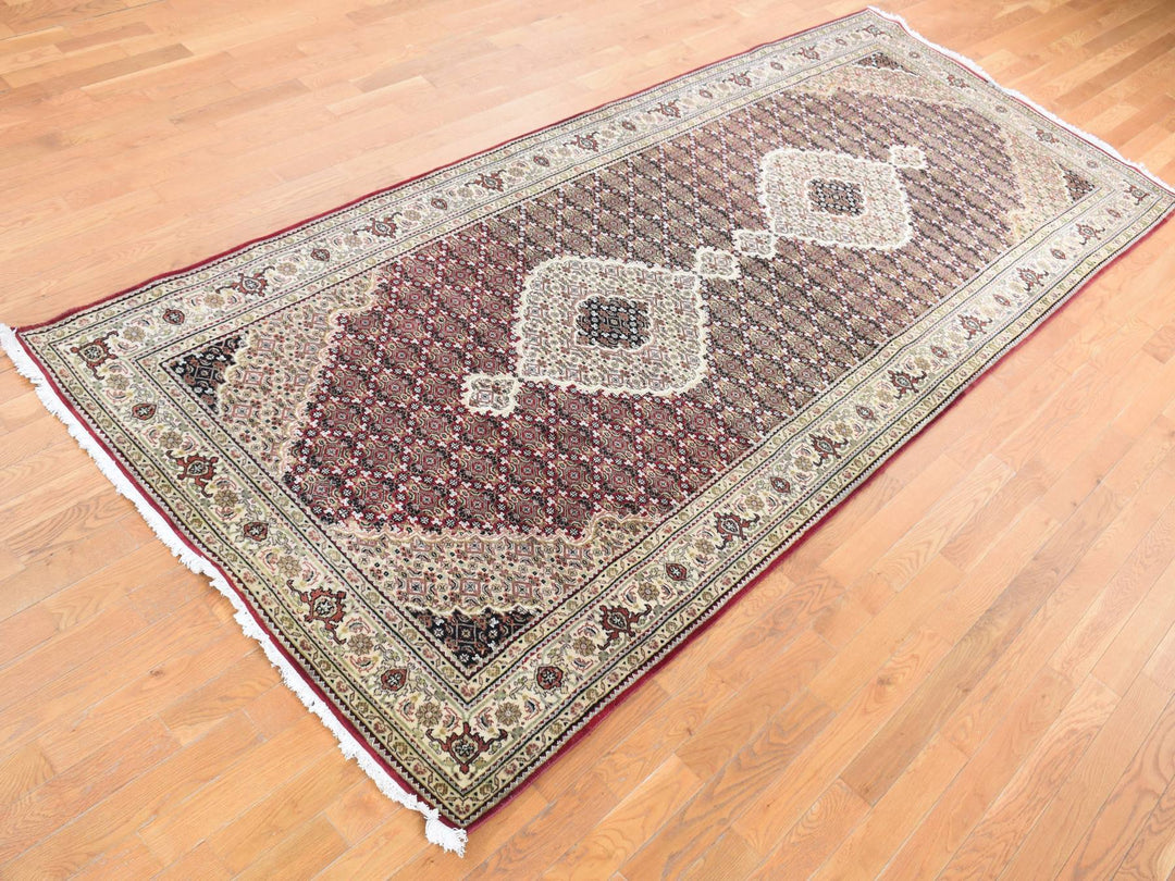 5'0" x 12'9" New Hand Knotted Red Wool Runner Oriental Rug - MOA10287985