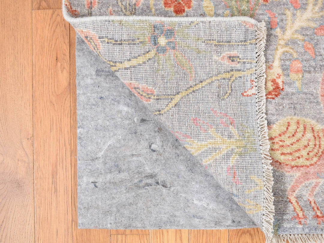 8'0" x 8'0" New Hand Knotted Grey Wool Square Oriental Rug - MOA10287996